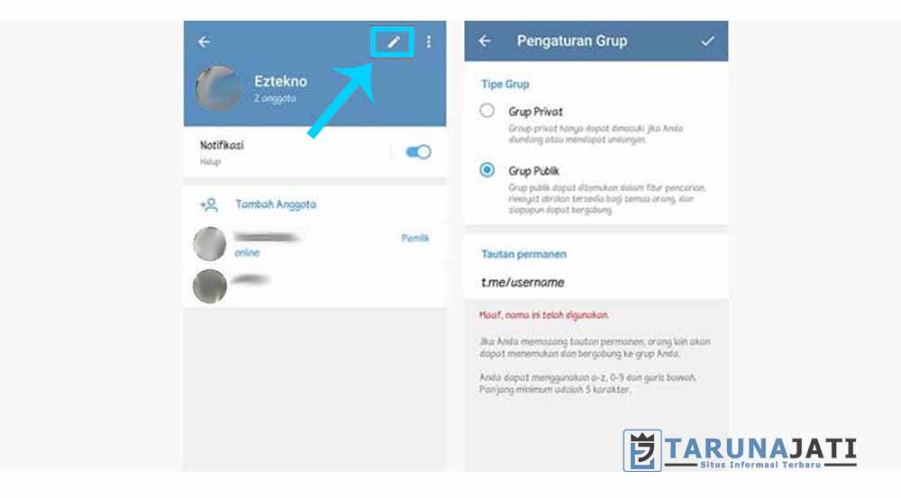 Mengubah Privasi Grup Telegram